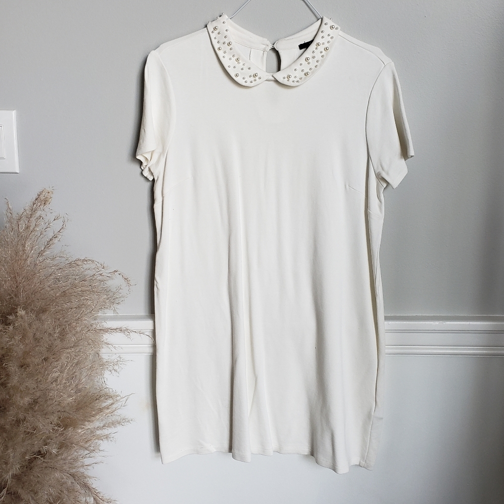 H&M Cream Peter Pan Collar Mini Dress